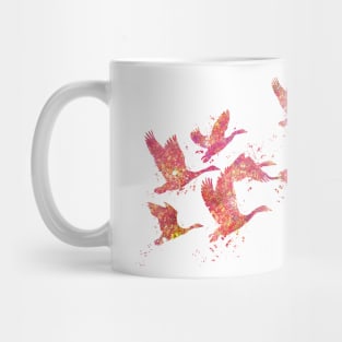 Geese Birds Forest Wild Nature World Earth Free Flight Watercolor Mug